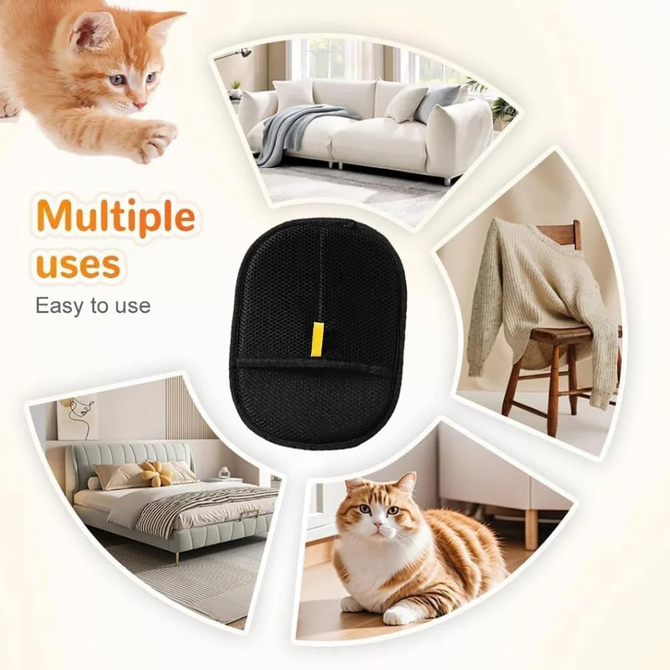 Pet Hair Removal Tool Reusable Static Removal Gloves, Double-Sided Grooming Gloves for Pets, Removes Pet Fur Hair for Carpets