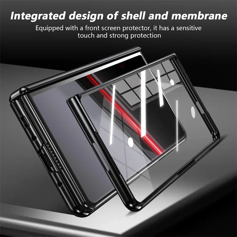 Matte Solid Color Phone Case for Honor Magic V2 RSR Hard Shell Protection Shockproof Film Protector with Holder Cover