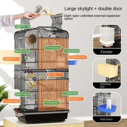 Hut Feeder Nest Bird Cage Parrot Carrier Breeding Villa Home Bird Cage Pigeon Luxury Oiseaux Accessoires Products Pet