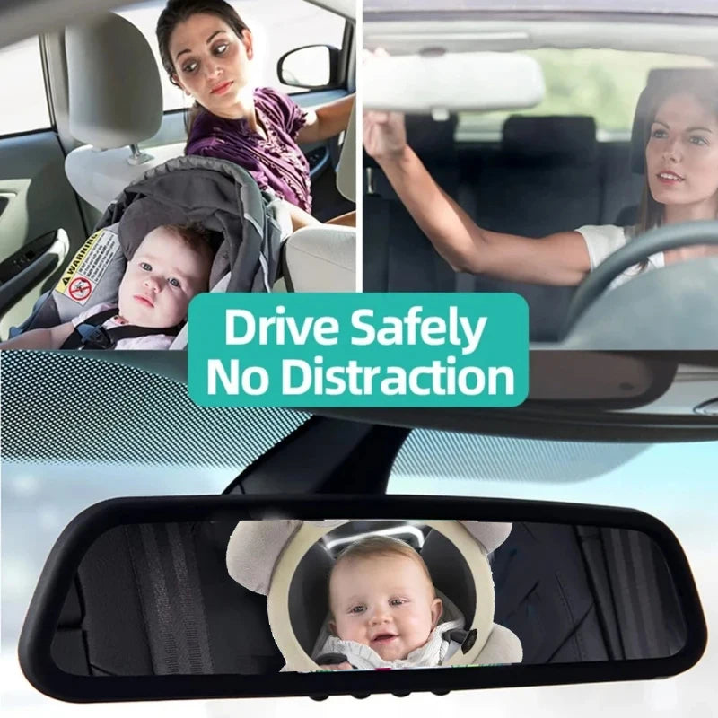 Baby Car Mirror Safety Car Seat Rear Facing Car Seat Mirror Wide Crystal Clear View Shatterproof Car Kids Monitor Accessories