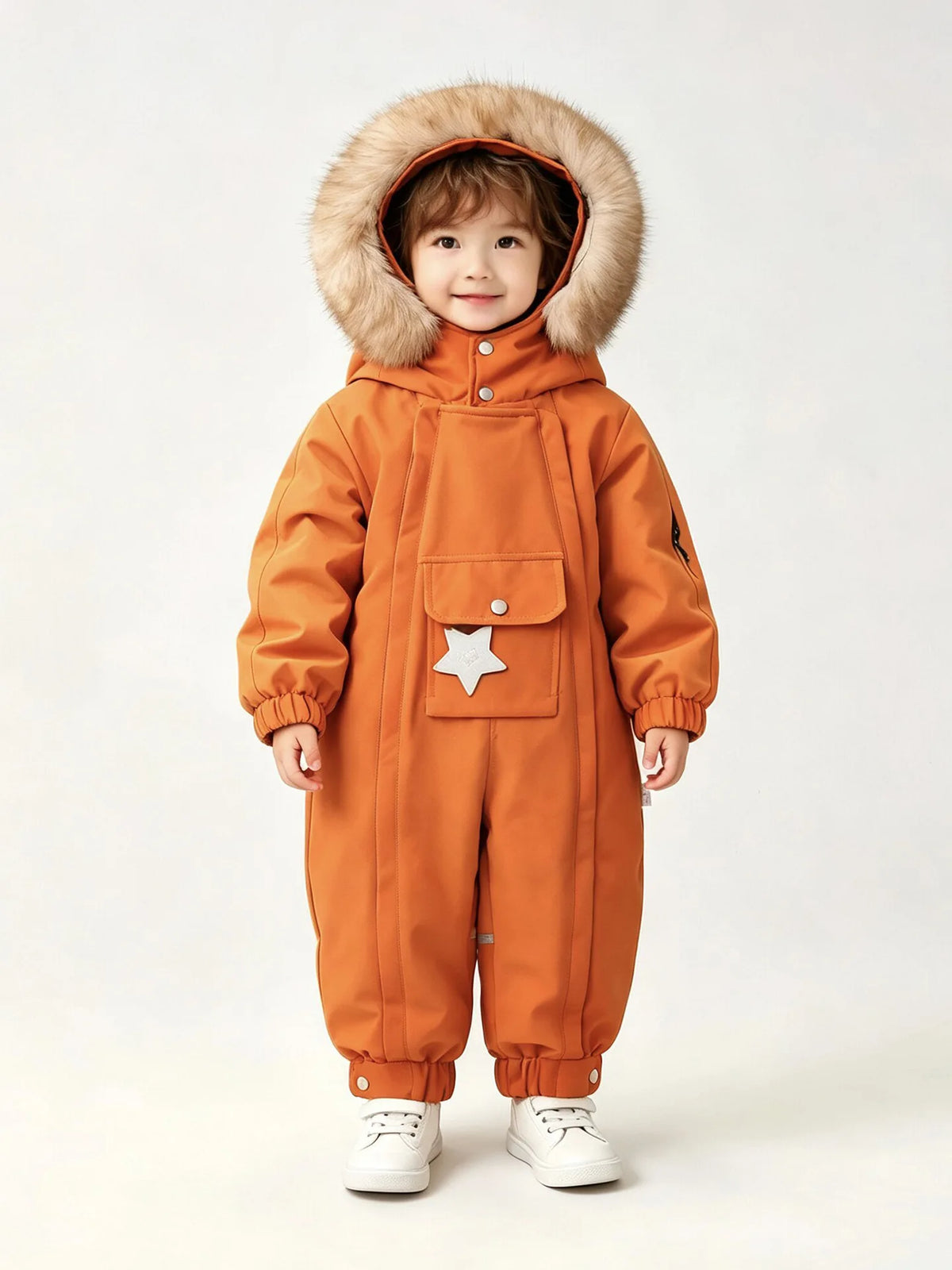 2026 Winter New Star Lightweight Hooded Ski Suit for Kids, Boys Girls Baby Romper Jumpsuit, Toddler One-Piece Warm Snowsuit 2-5T