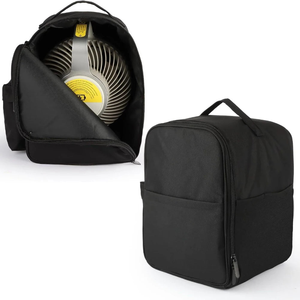 Folding Fan, Retractable Fan Storage Bag, Waterproof Camping Fan Tote, Shockproof Round Cosmetic Bag With Zipper Handle Tools