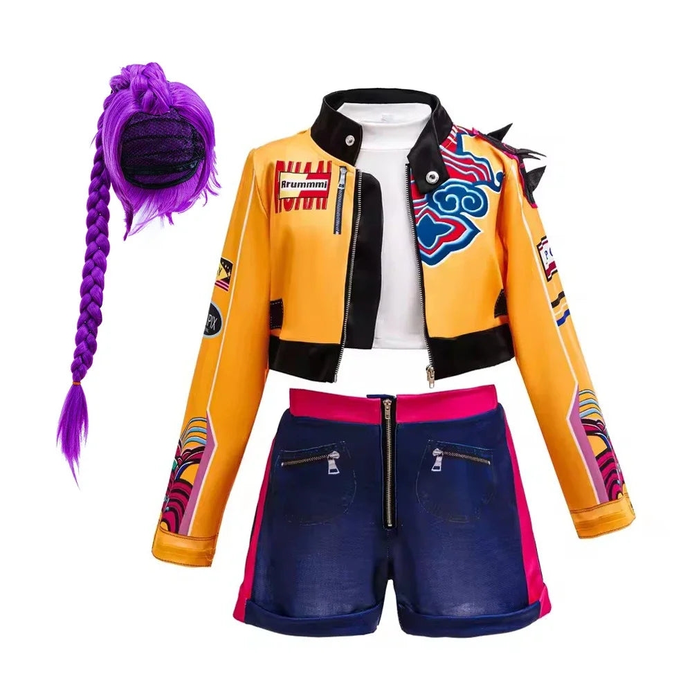 Girls Costume Cosplay Idol Group Kids Stage Outfit Halloween Costumes with Accessories
