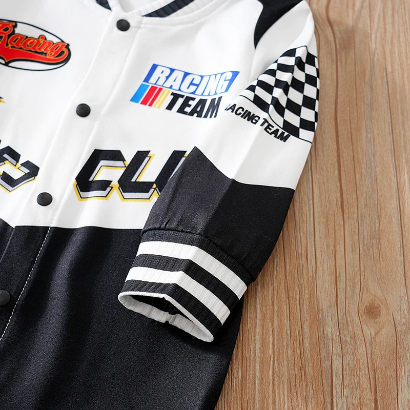 Newborn Clothes Outdoor Racing Clothes Comfortable And Soft For Boys And Girls Spring And Autumn Long Sleeved Baby Jumpsuit