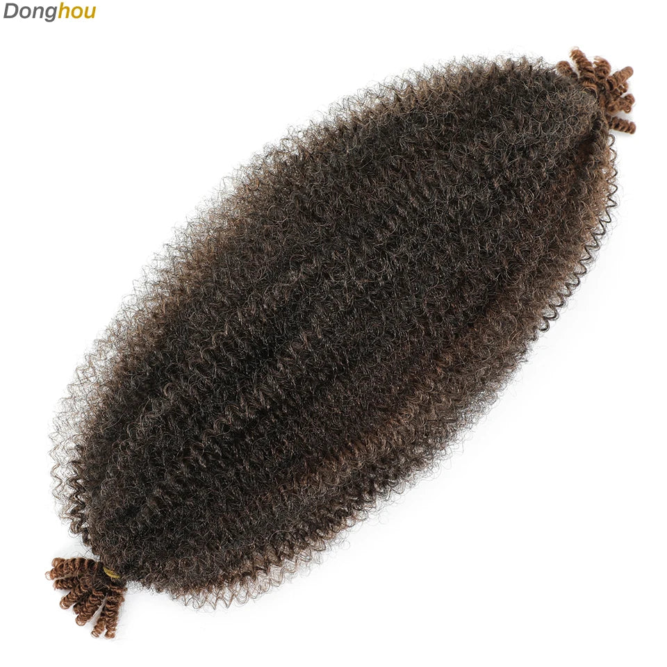 Donghou Ombre Blonde Ginger Afro Twist Hair 350 1B 30 27 613 Bug Colors Springy Twist Braiding Hair for Soft Locs Marley Braids