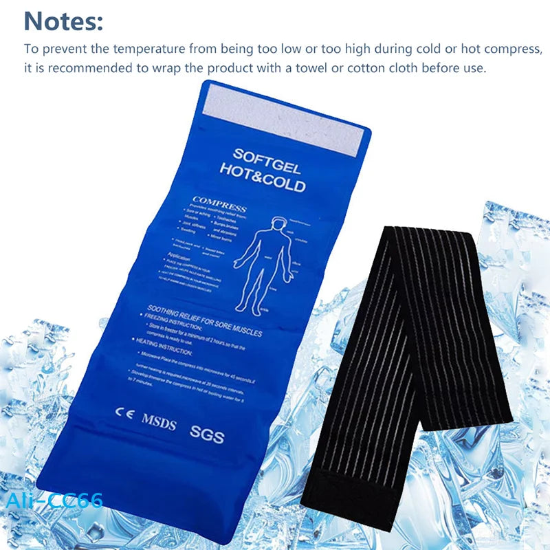 【C】1Pc Multipurpose Gel Ice Sleeve Elbow Knee Ankle Ice Pack Hand Ice Wrap Gel For First Aid Sports Muscle Pain Ice Heat Pad