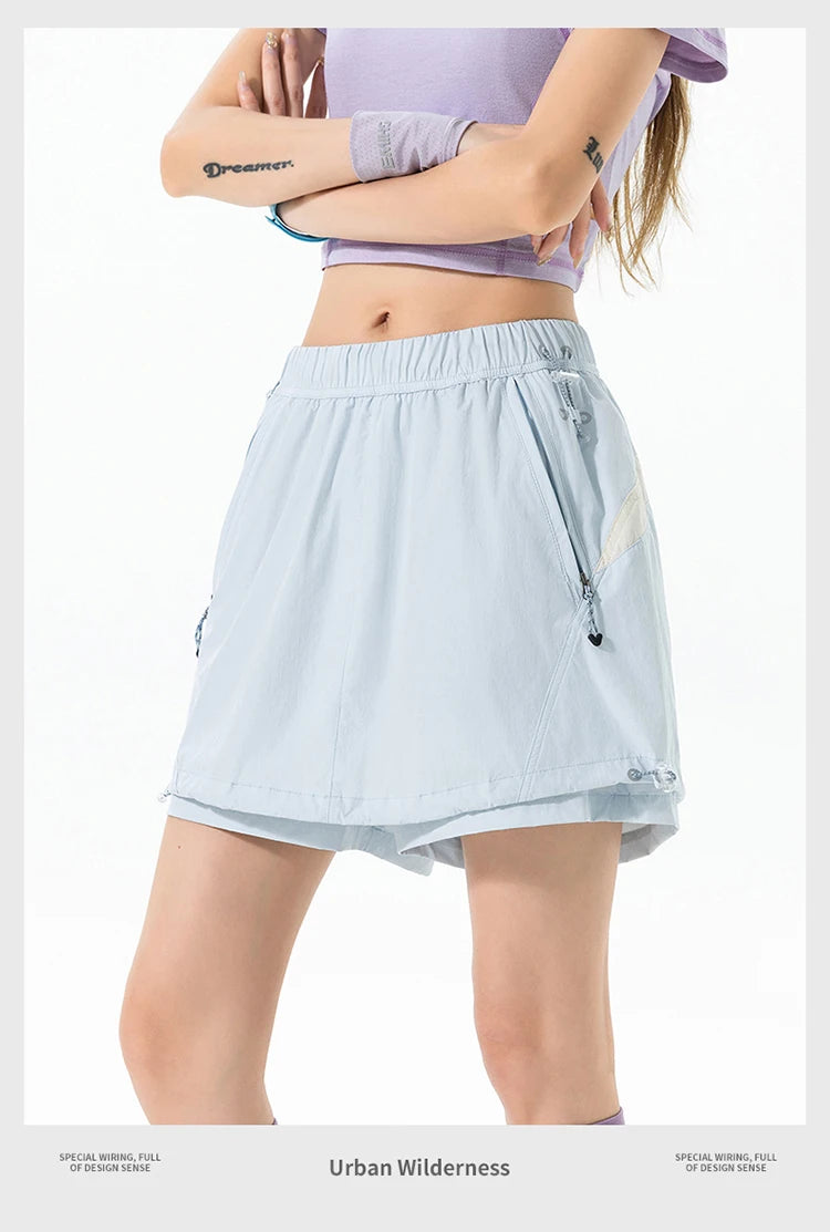 Outdoor Sport Skirts Shorts Women Summer Streetwear Hiking Lightweight Quick Dry Loose Casual Cargo Shorts Skirts
