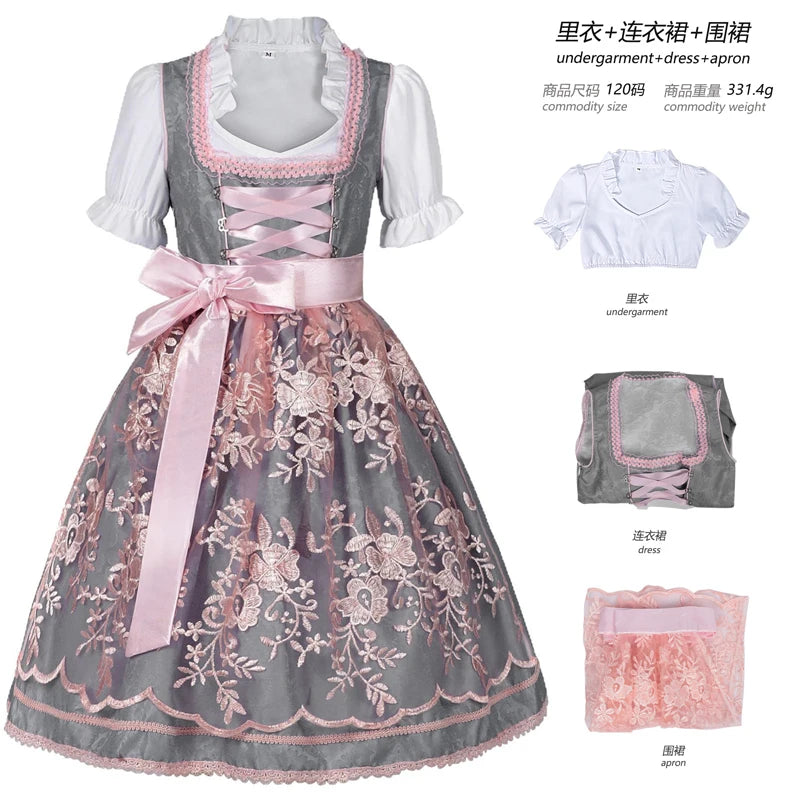 Halloween Carnival Cosplay Costume German Oktoberfest Maid Dress Woman Bavarian Traditional Embroidery Outfits Performance Girl