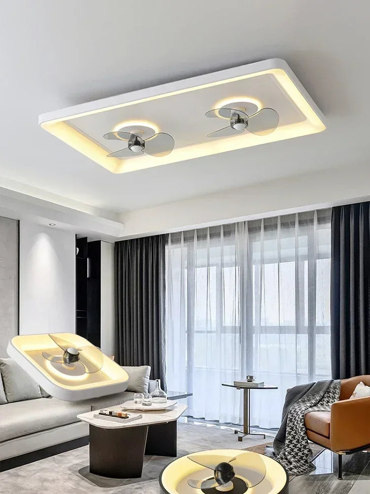 Bedroom fan lamp minimalist round modern minimalist dining room fan integrated master bedroom ceiling lamp electric fan 220V