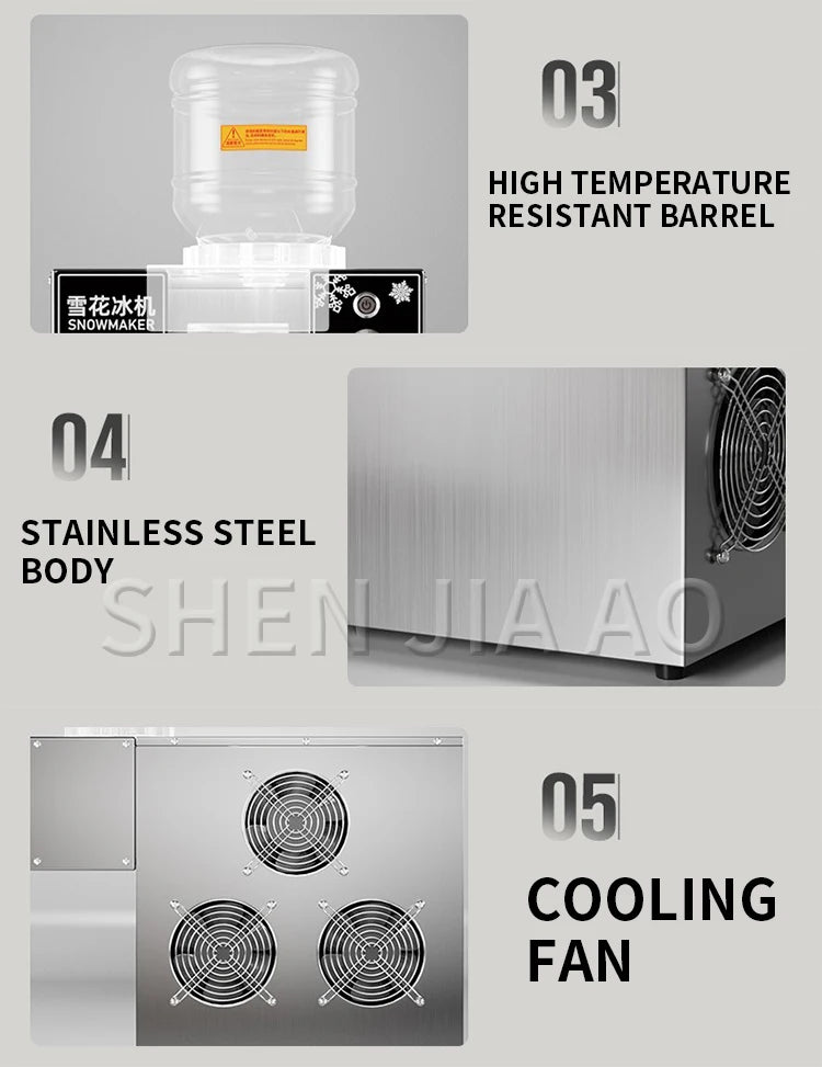 60KG/24H Snowflake Ice Machine Europe Snowflake Ice Machine Korea Bingsu Machine Snowflake Ice Shaving Machine 220/110V