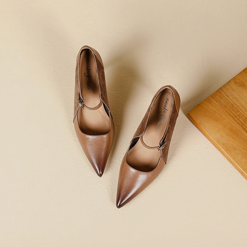 【JOCHEBED HU】Size 33-40 2023 New Soft Genuine Leather Women Heels Fashion Sexy Club Party Wedding High Heel Shoes