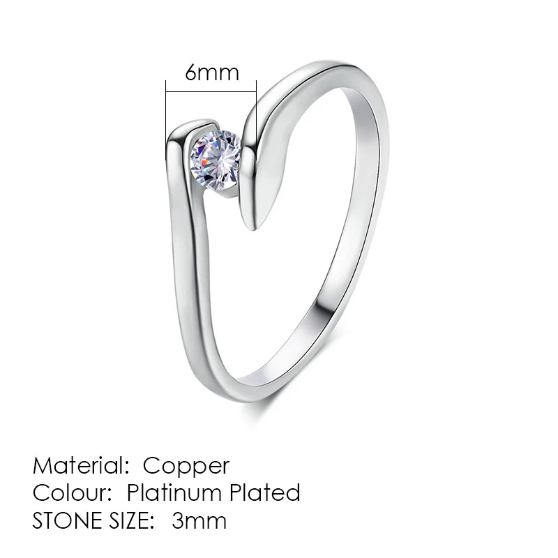 AAA Cubic Zirconia Engagement/Wedding Ring Rose Gold Color Silver Color Tone Rings For Women Fashion Jewelry For Women DWR198