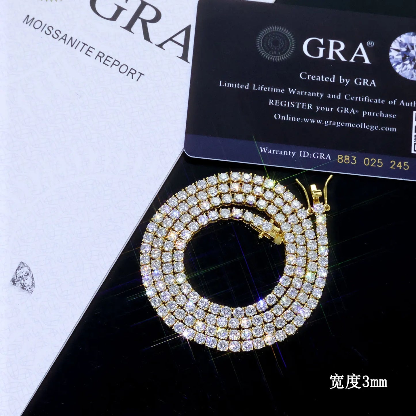 NY 2026 New Copper Material 2/3/4/5mm Iced VVS Moissanite Sparkling Tennis Chain Gift to Women With Exquisite Jewelry Necklace