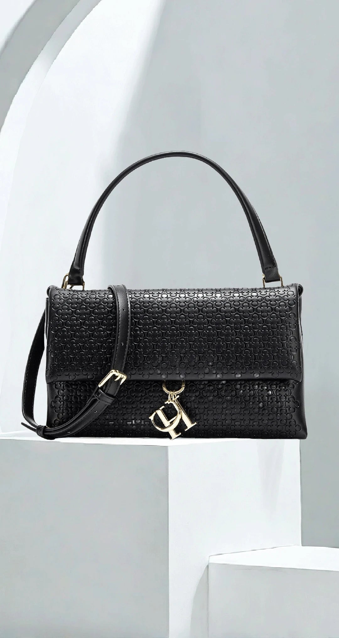 CH Handbag For Women Luxury Designer Shoulder Bag Fashion Embossed Leather Top Handle Bag Elegant Clutch Bag For Daily Use