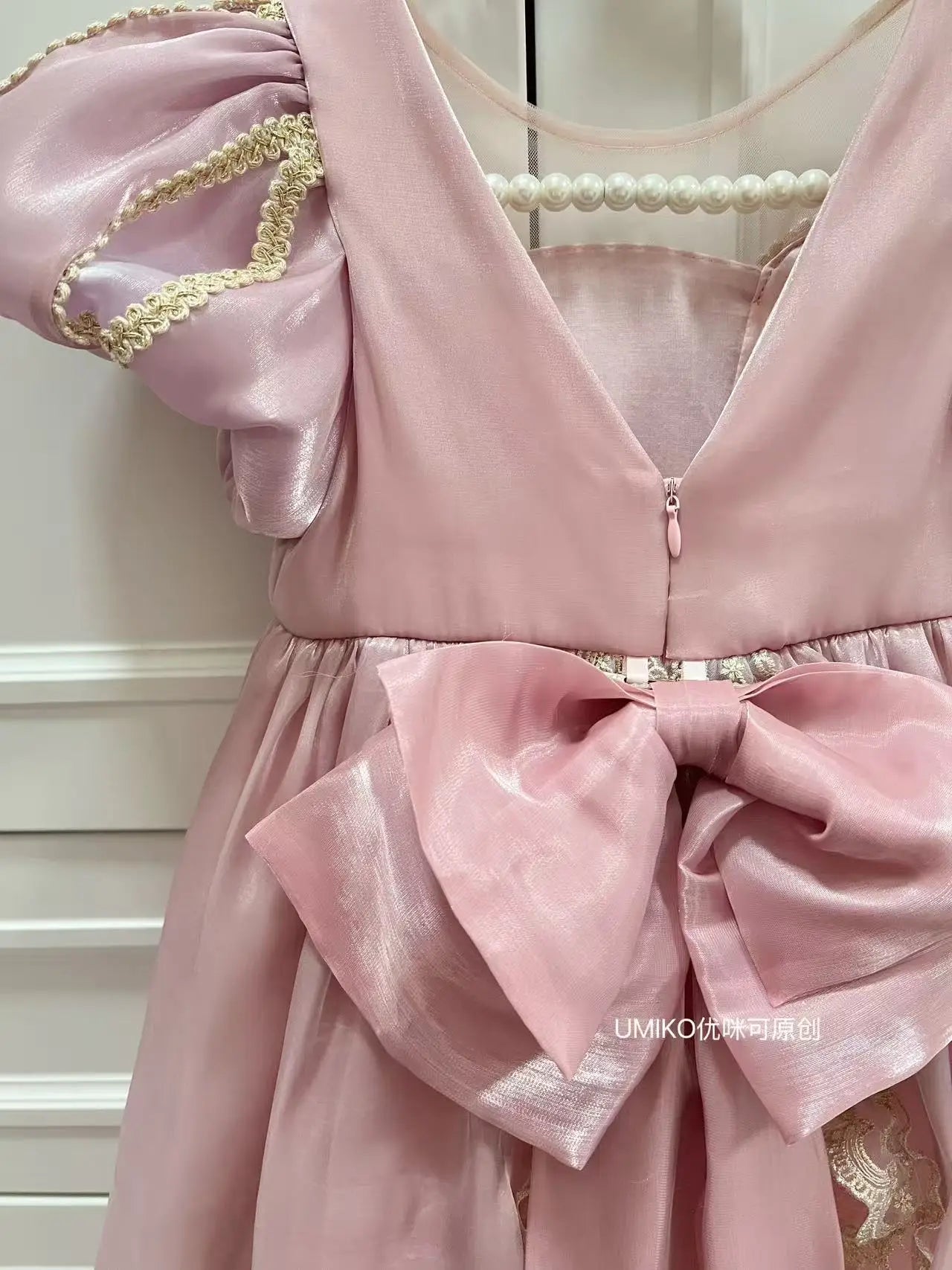 Kids Pink Aurora Princess Lolita Dress Halloween Costume Girl Sleeping Beauty Princess Cosplay Birthday Party Dresses for 2-12Y