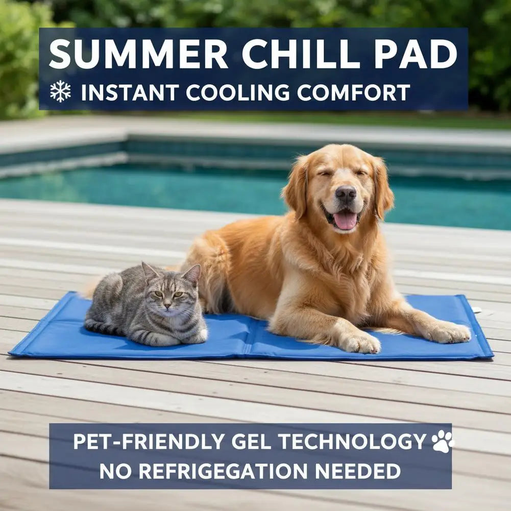 Summer Chill Pad Pet Ice Bed Mats Cushion Dogs Cats Summer Cooler Sleeping Pad Heat Relief Cooling Sponge Gel Pet Supplies
