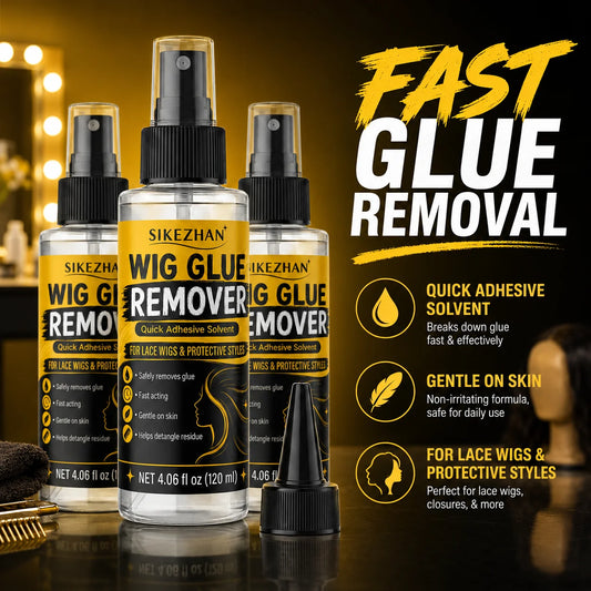 SIKEZHAN 120ml Wig Glue Remover Gentle Citrus Lace Adhesive Solvent Spray with Precision Tip for Toupee Hair Extension Tape