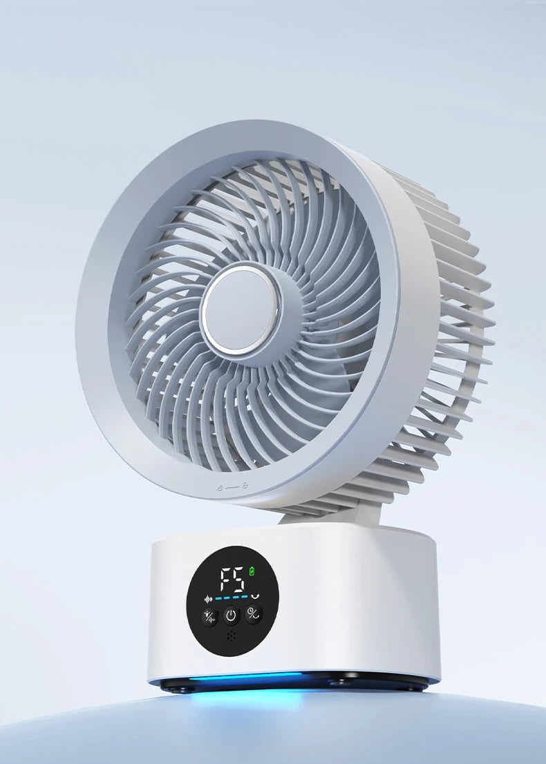 2026 New Upgrade Portable Rechargeable USB Wall Hanging Fan Remote Control Folding Shaking Head Fan With Nightlight Air