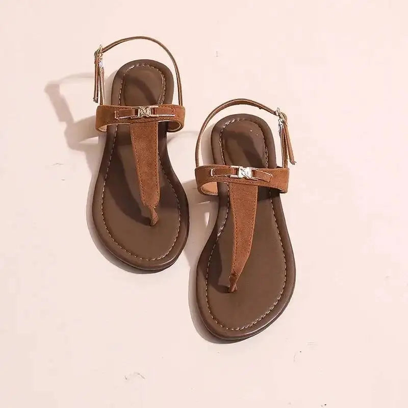2025 Women's Shoes Fashion Daily Sandals Women Buckle Strap Flat With Outdoor Open Toe Female Shoe