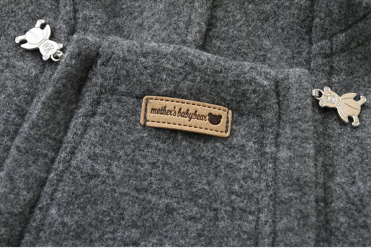 Ircomll New Winter Autumn Infant Newborn Rompers Composite Wool Inside Fleece Girls Boys Jumpsuit Kids Jacket Children Coat