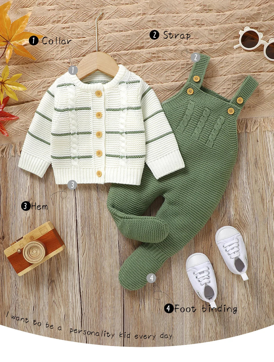 Winter Baby Clothes Sets Autumn Casual Long Sleeves Sweaters Jackets+Rompers Infant Boys Girls Outfits 2Pcs Knitted Toddler Wear