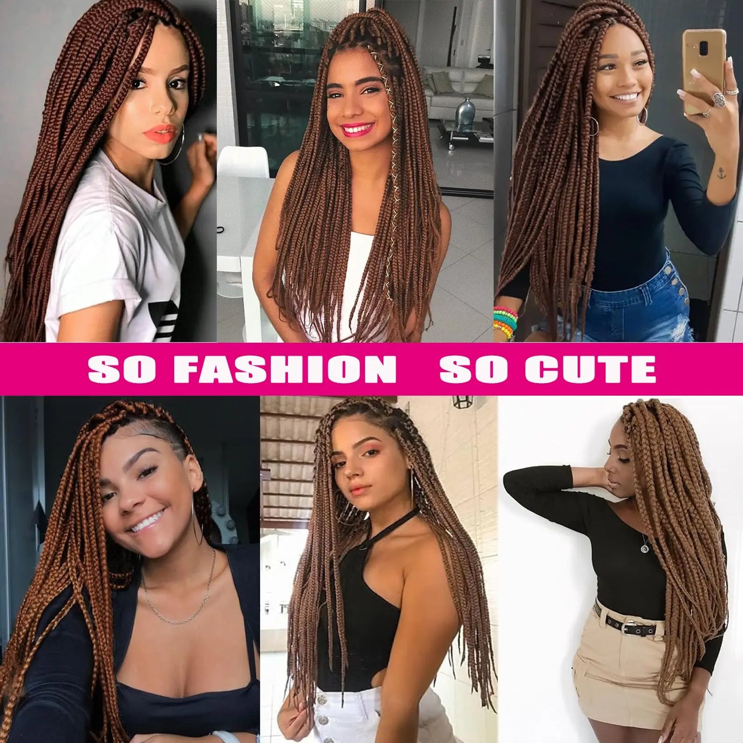 Brown Braiding Hair Pre 3 Packs Pre stretched Braiding Hair Yaki Texture Synthetic Hair Extension Itch Free Hot Water Setting