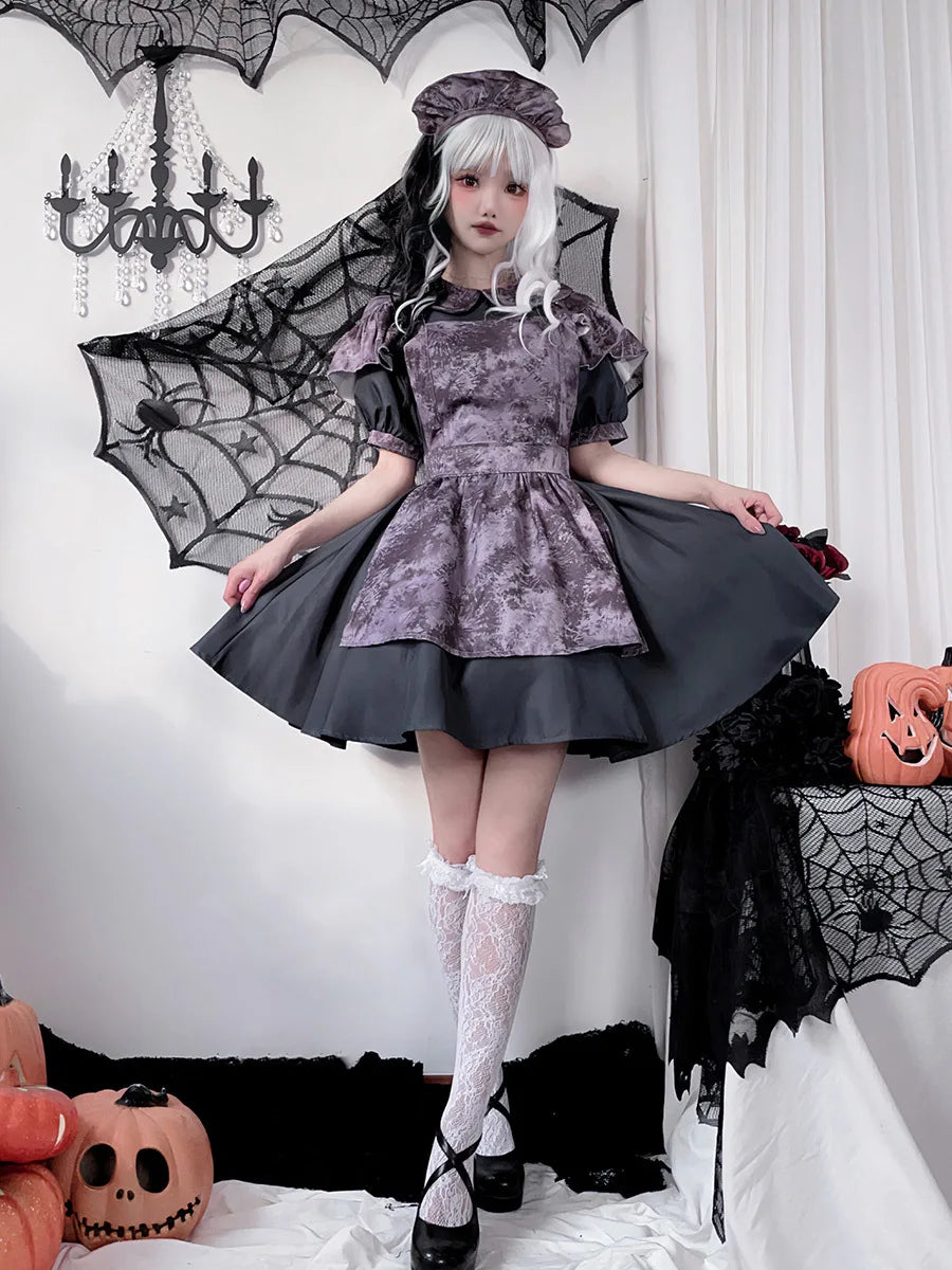 Halloween Costumes Lolita Dresses Pumpkin Witch Vampire Maid Outfits Dark Teenage Gothic Scary Doll Role-Playing Japanese Suit