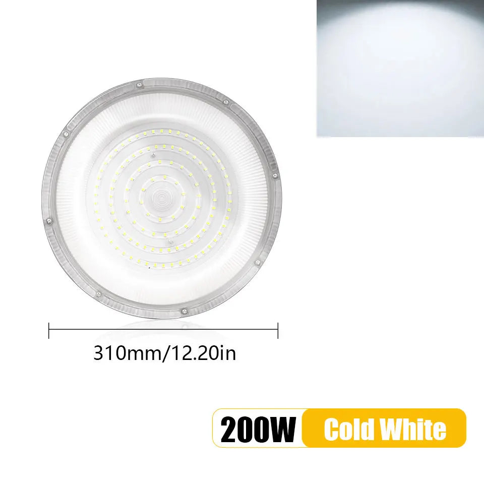 LED UFO High Bay AC85-265V 50W-600W Industrial Lighting Ceiling Light Market Warehouse Garage Gym Factory Sewing Machine Light