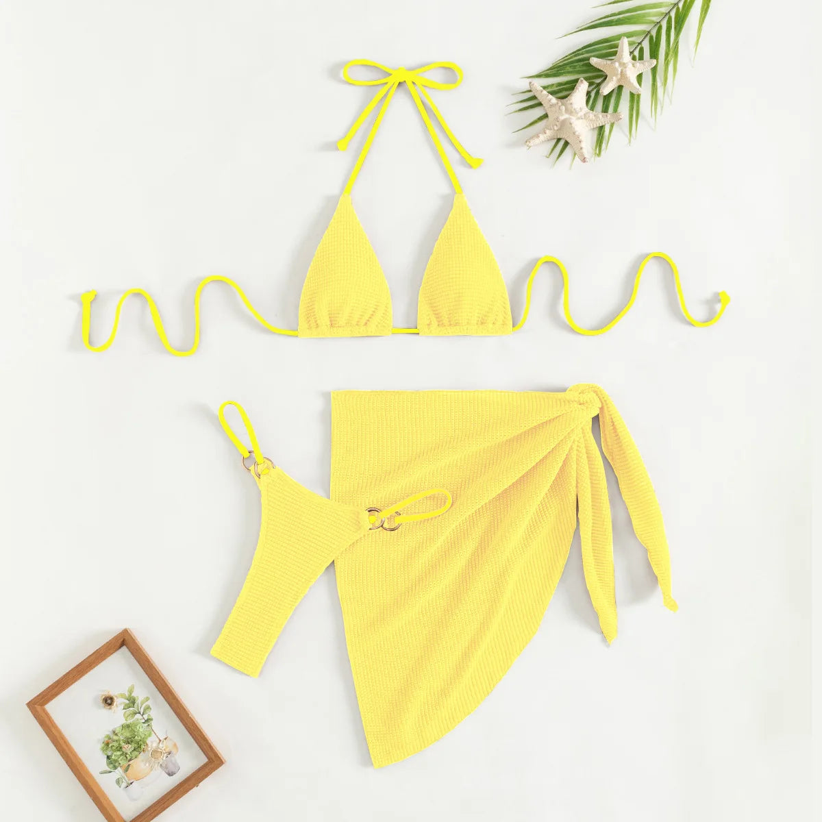 Sexy Brown Bikini Set 2026 Women Halter Push Up Bra Skirt 3 Piece Swimsuit Summer Bathing Suit Cover Up Thong Swimwear Biquini