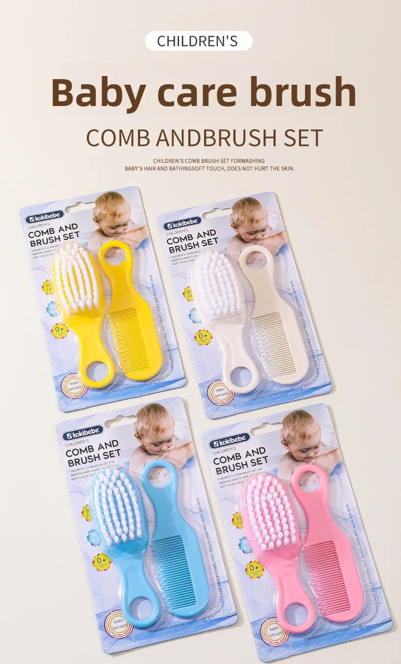 Newborn Safe Comb Brush Set: Gentle Grooming Kit for Baby Head Care, Anti-Cradle Cap with Massage Function, Bristles for Infants