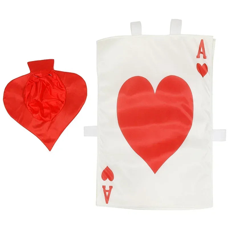 Halloween Playing Cards Heart Costume Adult Children Alice in Wonderland Stage Performance Costume Suit