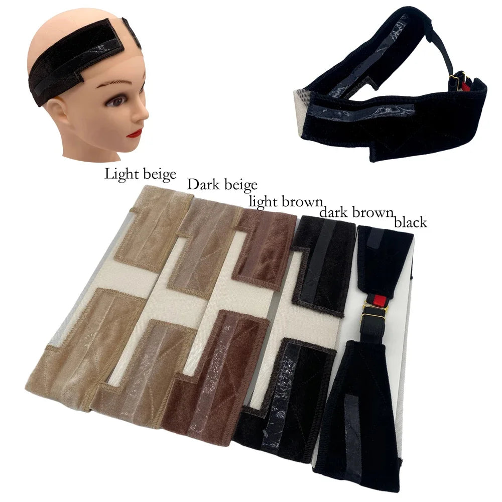 New Double-Sided Silicone Velvet Metal Buckle Anti-Slip Headband To Hold Wigs Wig Fixing Band Headband Adjustable Accessories