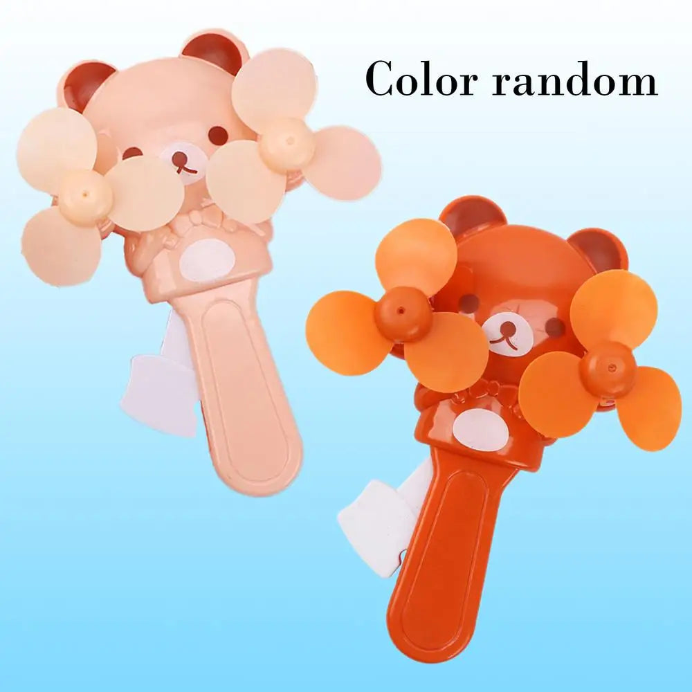 Manual Press Cooling Fans Cartoon Double Fan Leaf Handheld Mini Cooling Fan For Children Cute Summer Kids Fans Party Favors For