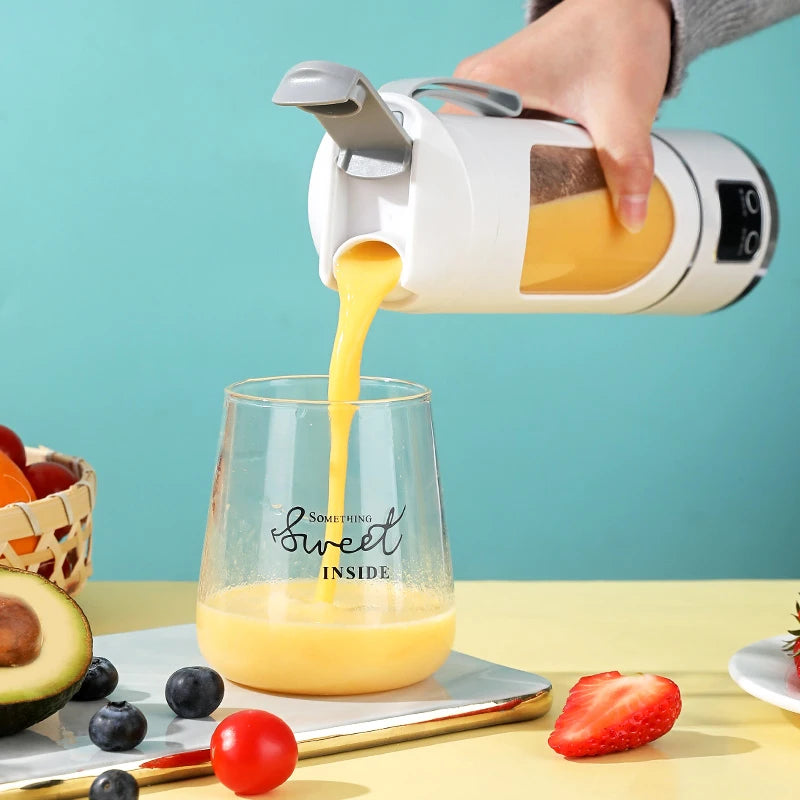 1 Small Portable Blender and Juicer - Rechargeable via USB, Personal Wireless Blender with Stainless Steel Blades