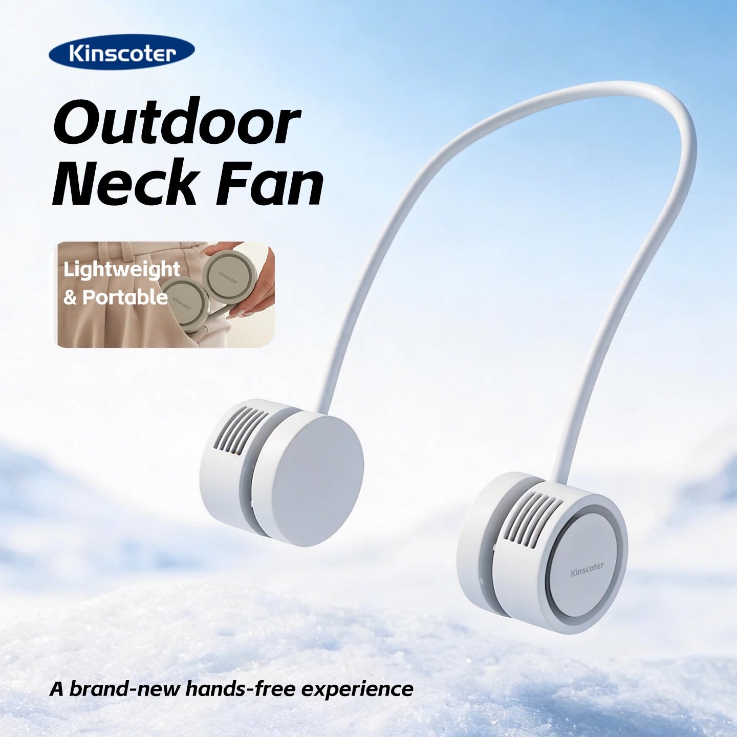 New Portable Neck Fan, Foldable Mini USB Fan, Rechargeable 1600mah Cooling Wind Fans, Personal Silent Neckfan For Sports