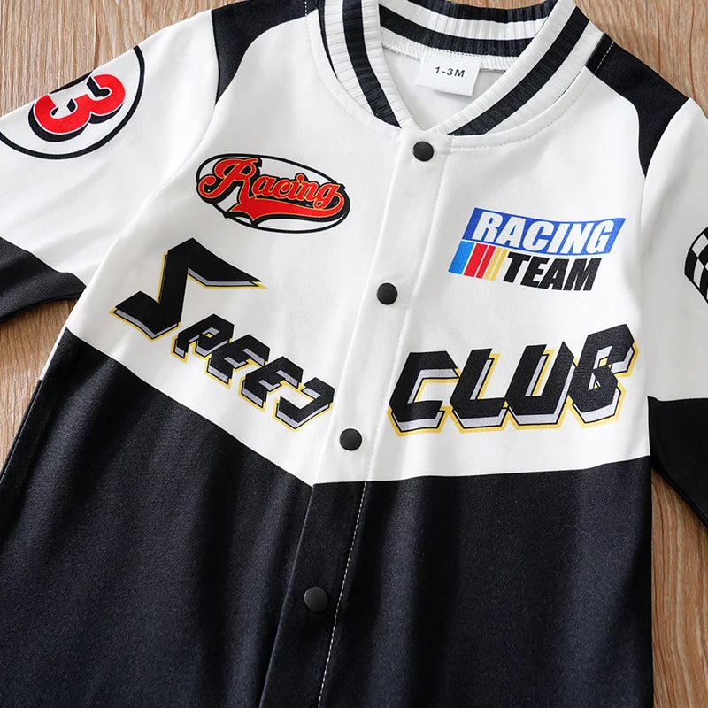 Newborn Clothes Outdoor Racing Clothes Comfortable And Soft For Boys And Girls Spring And Autumn Long Sleeved Baby Jumpsuit