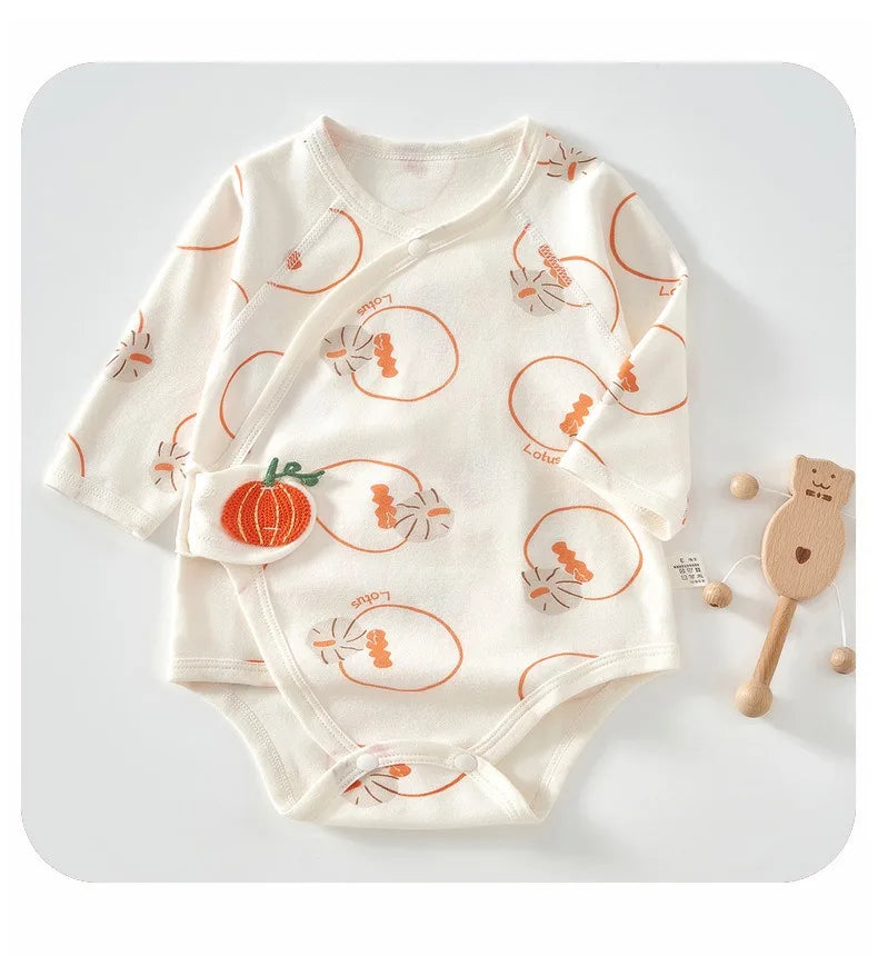 Ircomll 2 pcs Spring and Autumn Newborn Bodysuit Cotton Long Seeve Clothes Infant Clothing Pajamas Overalls for Girls&Boys 0-6M