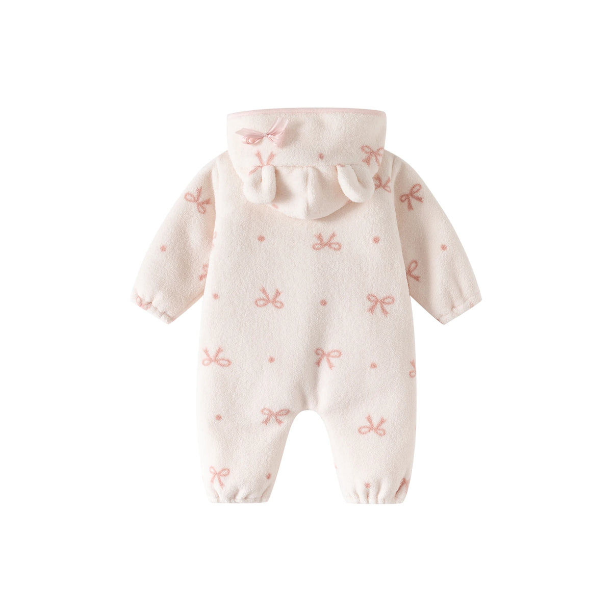2026 Spring Newborn Baby Hooded Rompers Cute Bear Fleece Girls Jumpsuits Clothes for Toddler Infant