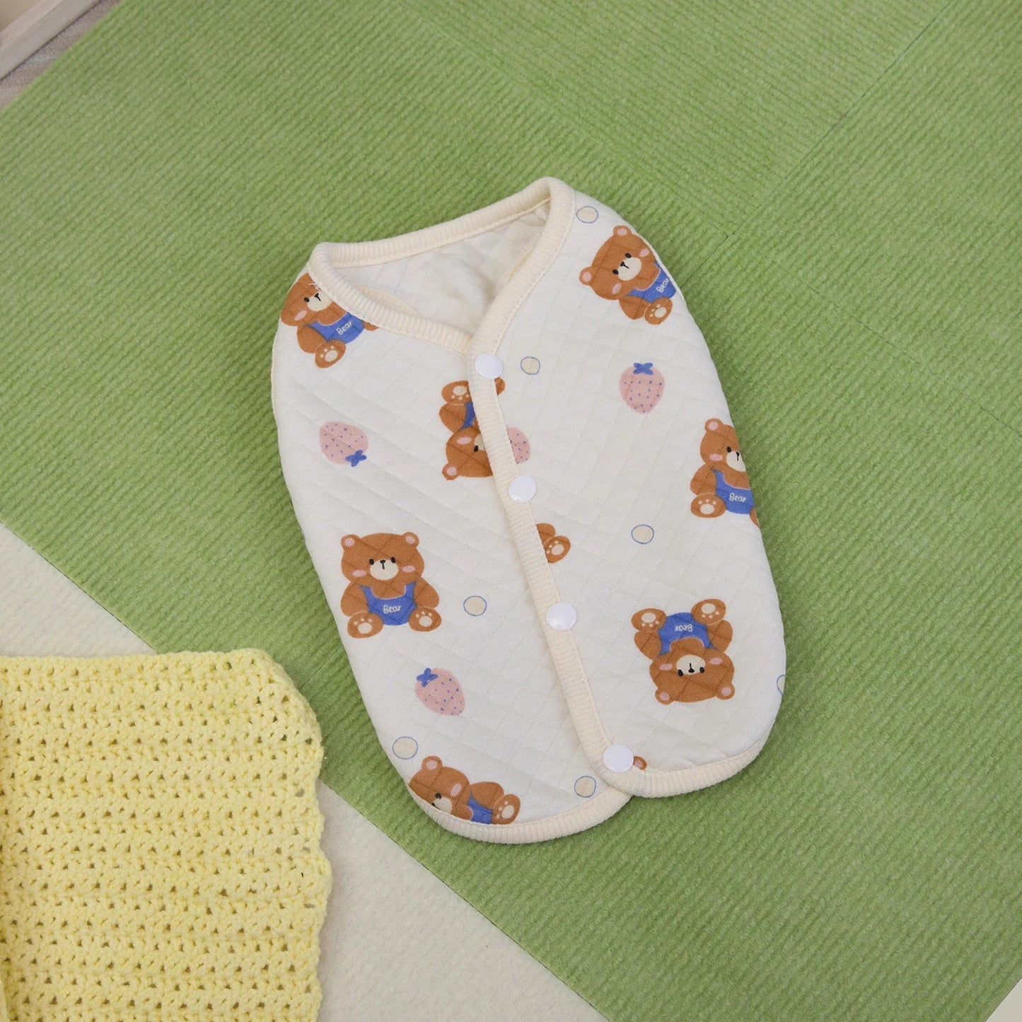 Pet Vest Small Dog Clothes Cat Autumn Winter Bear Pattern Warm Comfortable Baby Cotton Vest Teddy Bechon Small Dog Clothes