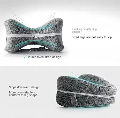 Memory Foam Knee Pillow with Adjustable Strap Heart Hollow Leg Support Pillow for Side Sleepers Pregnancy Relief Hip Back Sciati