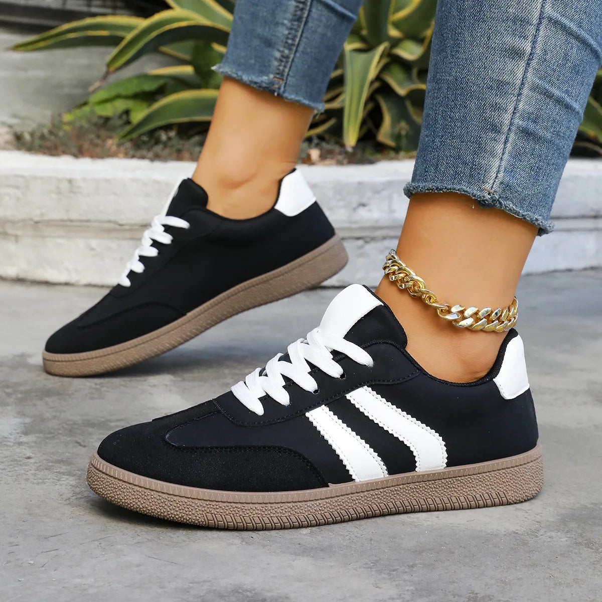 Spring Autumn Platform Sneakers Women Fashion Mixed Colors Lace-Up Sport Shoes Woman Comfortable Non Slip Flat Trainers Female