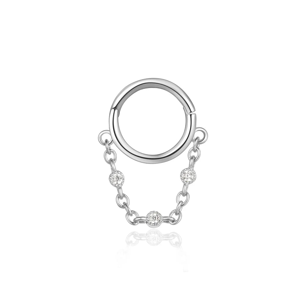 CANNER 925 Sterling Silver Simple Tassel Circle Piercing Hoop Earrings For Women's 18k Gold Ins Earrings Fine Jewelry Party Gift