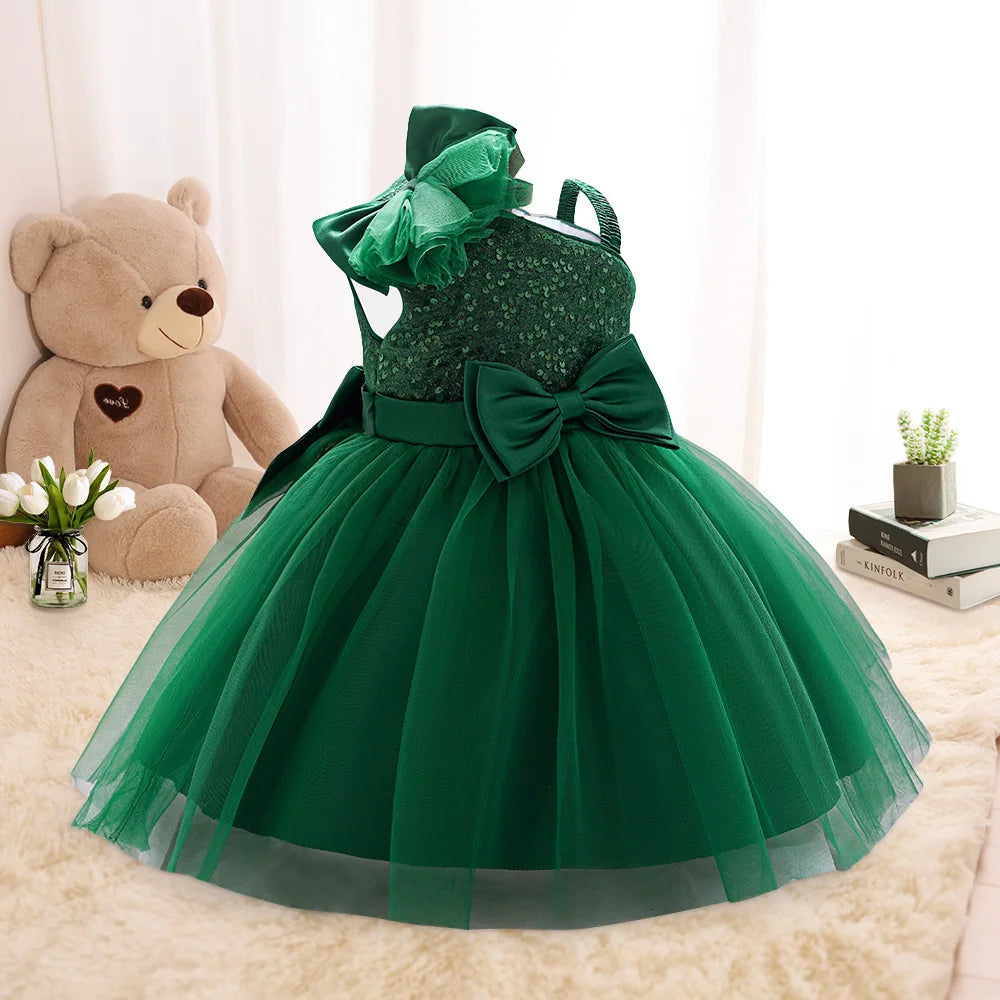 Toddler Baptism Party Baby Girls Dresses Girls Tulle 1st Birthday Wedding Prom Baby Dress Infant Bridesmaids Christmas Costumes