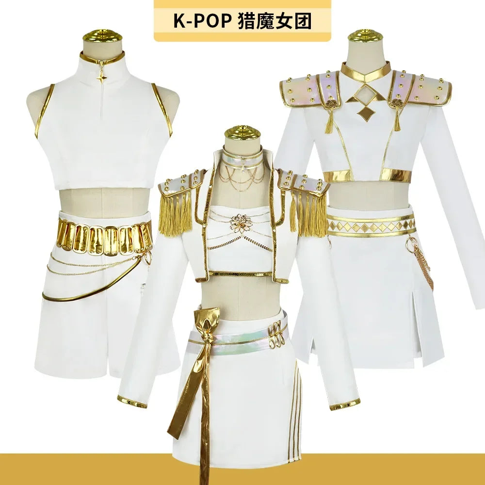 2026 Fantasia Rumi Zoey Mira Cosplay Girls Singing White Suits Cartoon  Disfraz Costume 6 to 14 Years Halloween Clothes