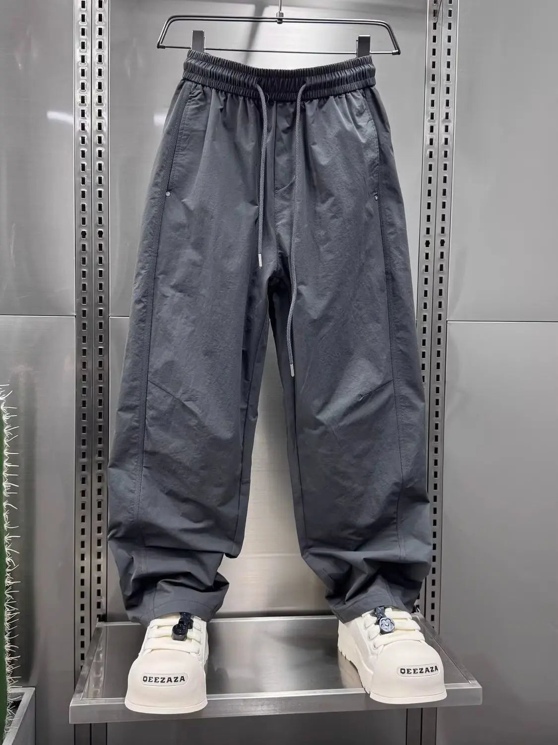 2025 New Trendy Brand Loose Wide Leg Pants Summer Casual Pants Men's Puff Handsome Work Pants Versatile Straight Leg Sports Pant