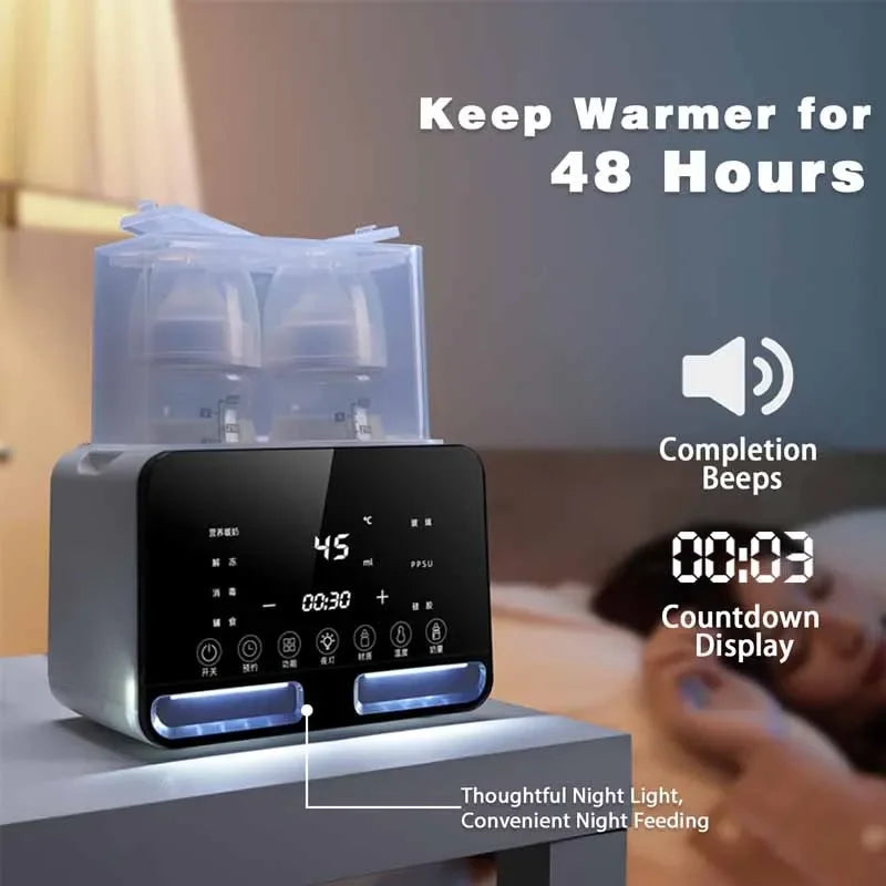 Baby Bottle Warmer Multifunction Sterilizer Accurate Temperature Control Fast Milk Bottle Warmers with Timer Newborn Accessories