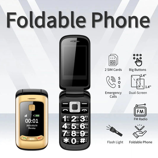 Affordable Retro Flip Cute Phone SOS Dial Speed Dial Big Button Dual Screen Loud Speaker Long Battery Clamshell Mini Size Mobile