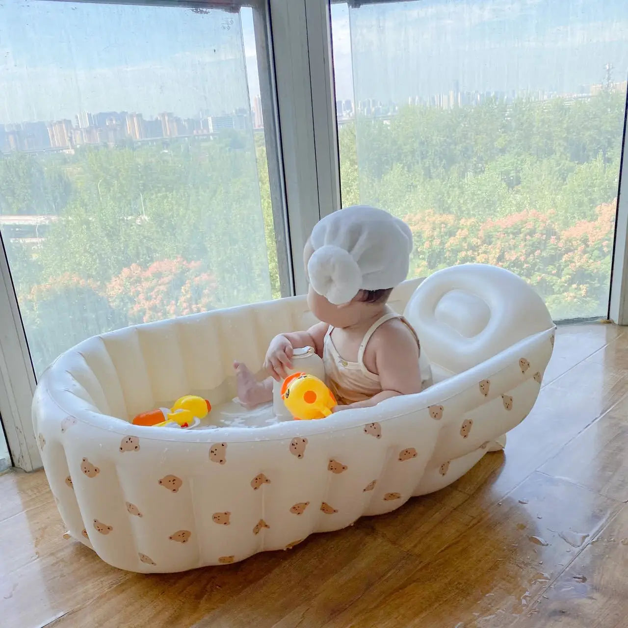 Ins Children Inflatable Bathtub Cartoon Manual Inflatable Baby Bath Indoor Kids Swimming Pool Portable Newborn Shower Products