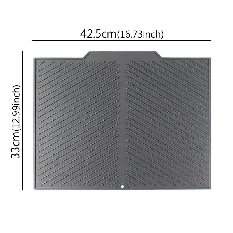Silicone Wave Drying Mat Non Slip Dish Drainer Pad Heat Resistant Foldable Kitchen Table Placemat for Countertop Insulation