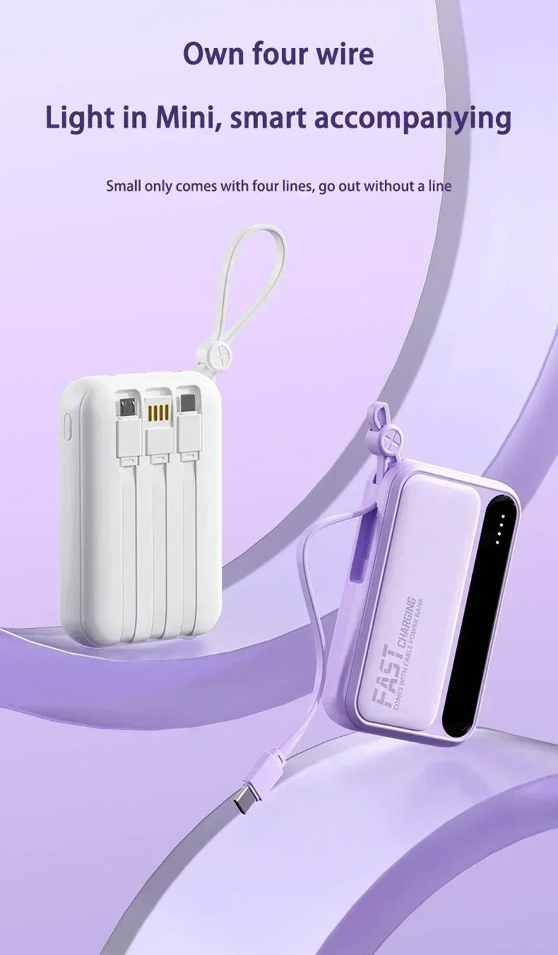 Lenovo 30000mAh Power Bank BuiIt in 4 Lines Super Fast Charging Large Capacity Portable External Battery for All Phones Android